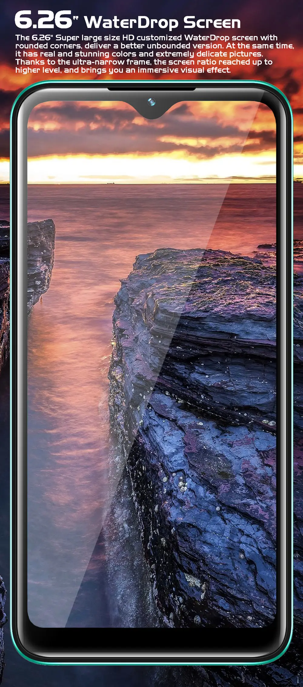 10i смартфоны с четырехъядерным процессором 2Sim 13MP HD камера экраном капли воды 6 26