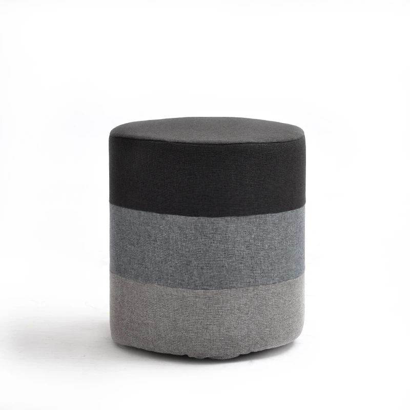 Оригинальный низкий стул H1 тканевый Радужный круглый Сменная обувь современный