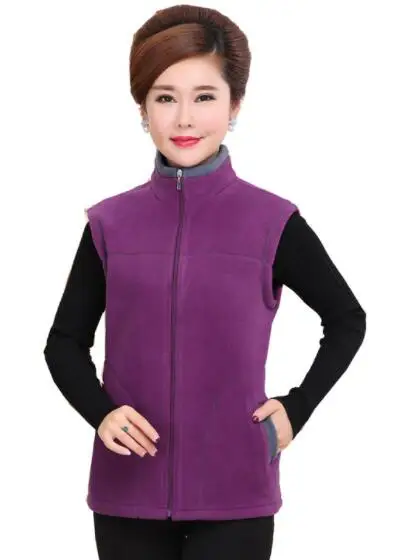 2020 осенне зимний жилет для женщин среднего возраста плюс размер теплый флисовый