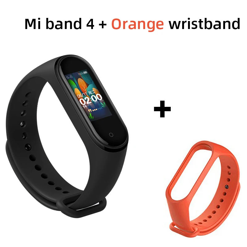 Add Orange Xiaomi mi band 4 Смарт-часы глобальная версия фитнес браслет с пульсометром активности фитнес-трекер Смарт браслет здоровья цветной дисплей новинка умный шагомер с измерением давления - Цвет: Add Orange