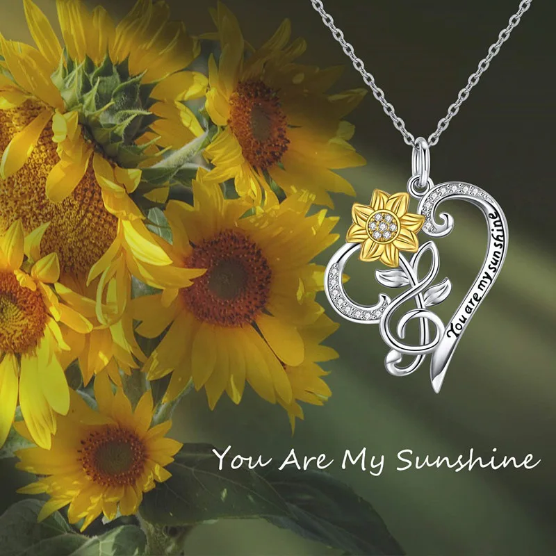

Birthday gift For Girlfriend Sunflower Necklace Romantic Love Gift Valentines Day Present