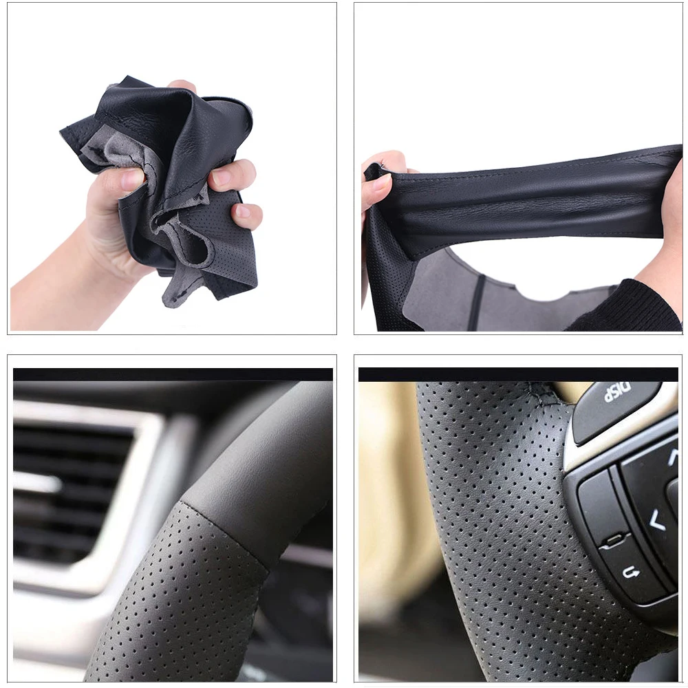 DIY по индивидуальному заказу плетение Крышка для рулевого колеса автомобиля Kia
