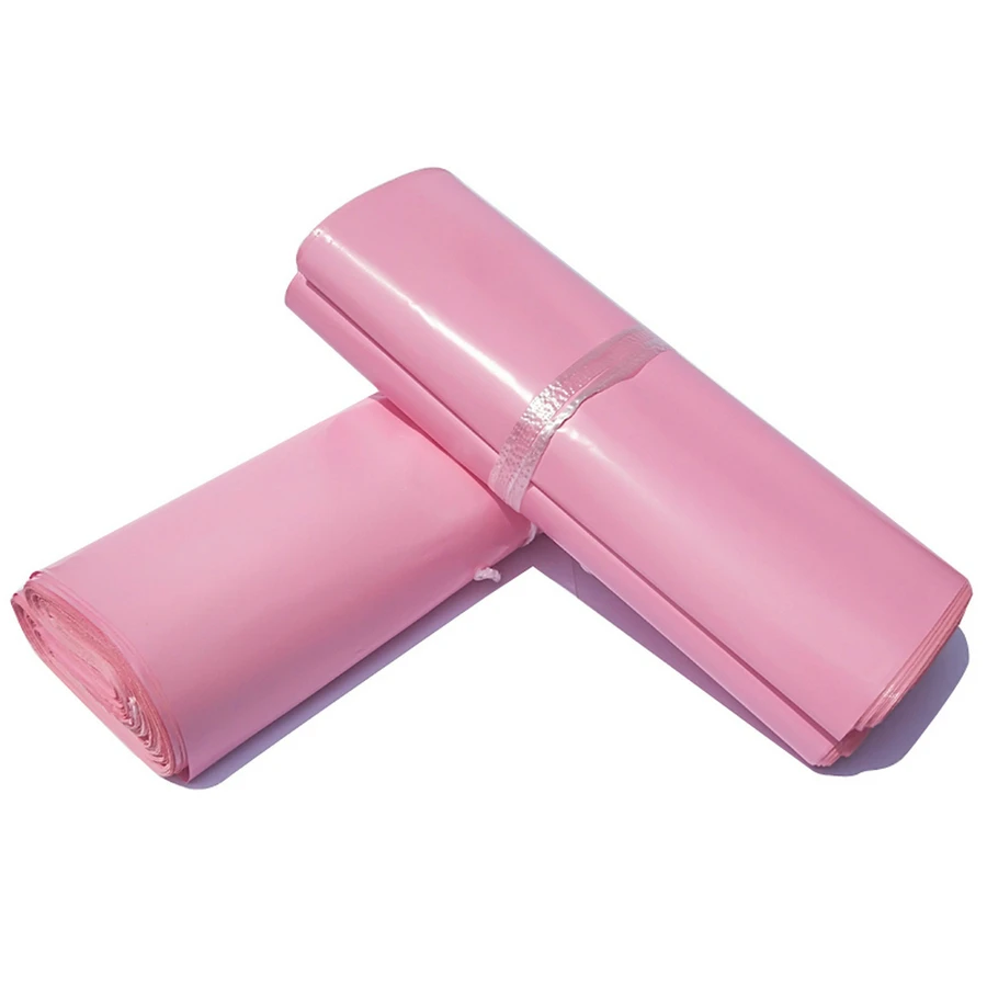 

50PCS Pink Translucent Courier Bags Thicken Storage Bag Envelope Waterproof Bag