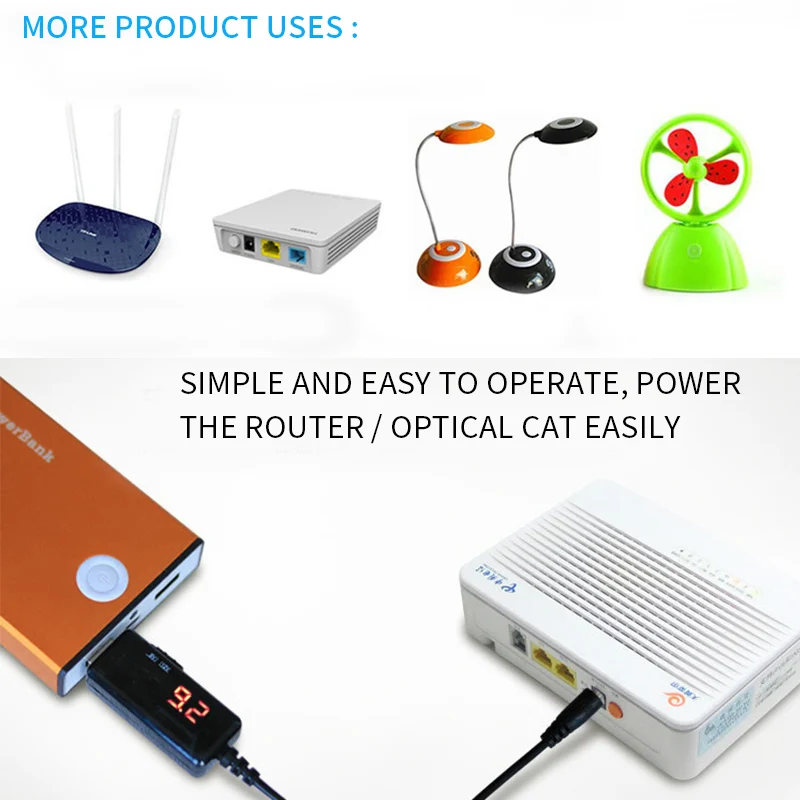 

5V to 9V12V charging cable USB to DC5.5/3.5mm router light cat cable