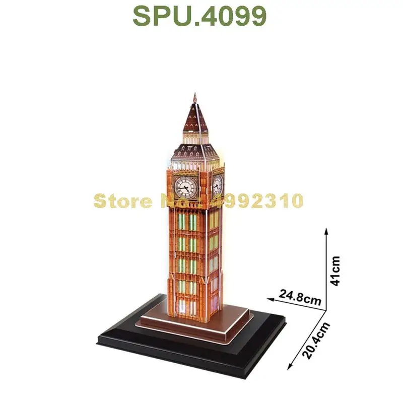 28 шт. всемирно известная архитектура Лондона Биг-Бен со светодиодной 3d бумажной