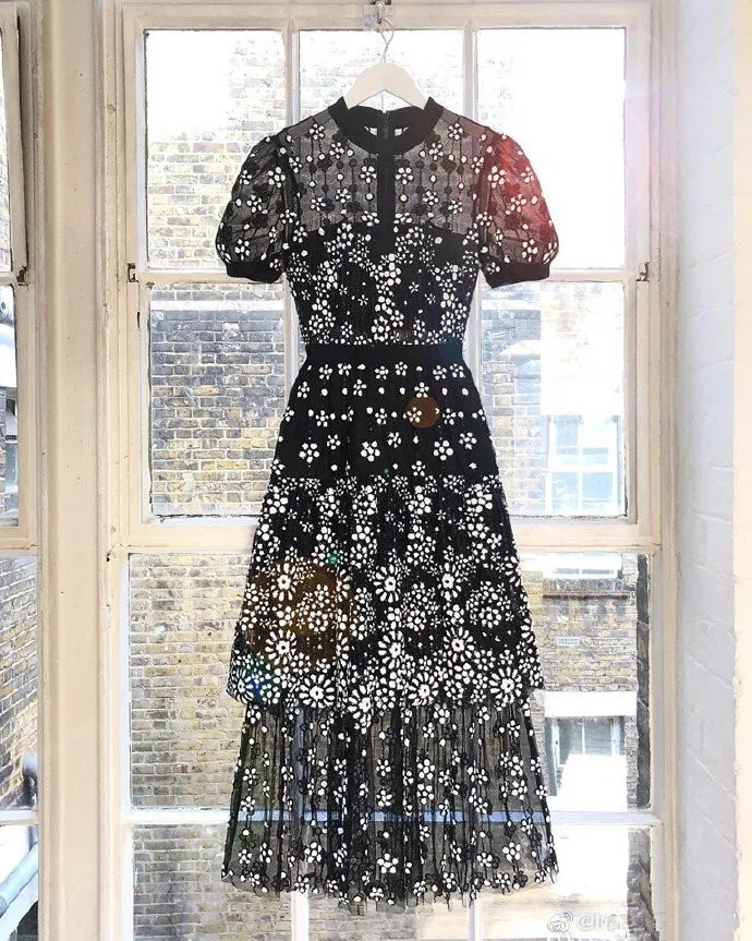 Новое поступление 2020 черное платье с цветами|Женские платья| |