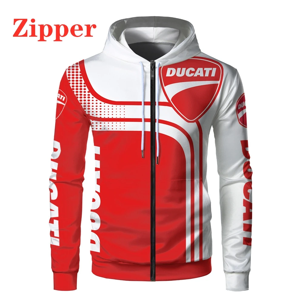 

2021 Ducati Car Logo Hoodies 3D Digital Print Mens Hooded Hip-hop Harajuku High Quality Oversized Pullover Jackets Racing Suit