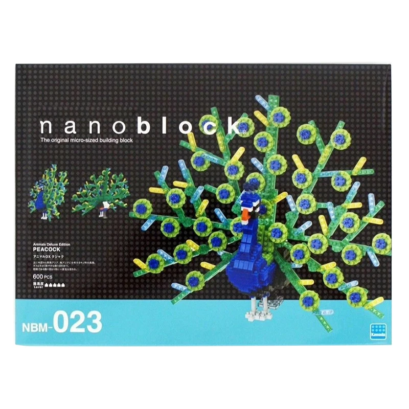 Kawada Nanoblock NBM023 Павлин строительные блоки фигурки животных игрушки Кирпичи 600 штук