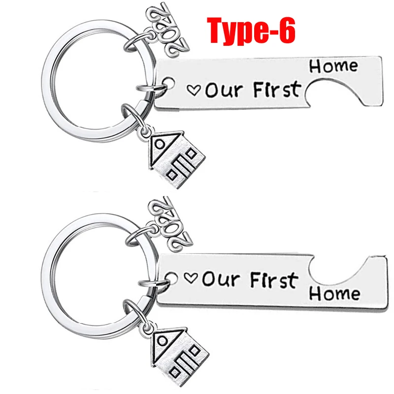 12pcs home keychain engraved our first home house keyring 2021 2022 couples housewarming gifts lovely gift for new home owners free global shipping