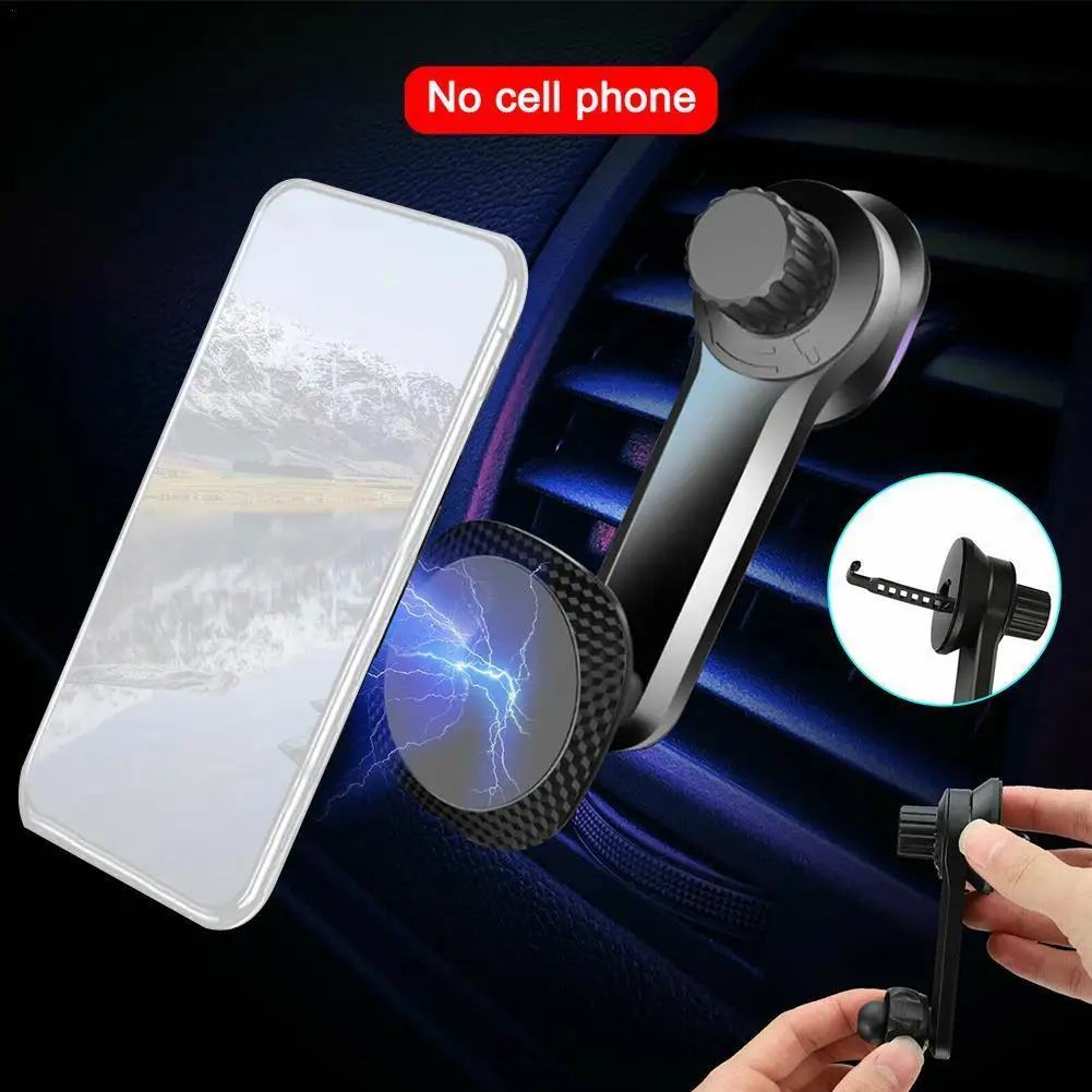 

Новинка 2021, длинный Автомобильный держатель для телефона, держатель с круглым воздушным магнитом, держатель для выпускного отверстия Φ A8H7