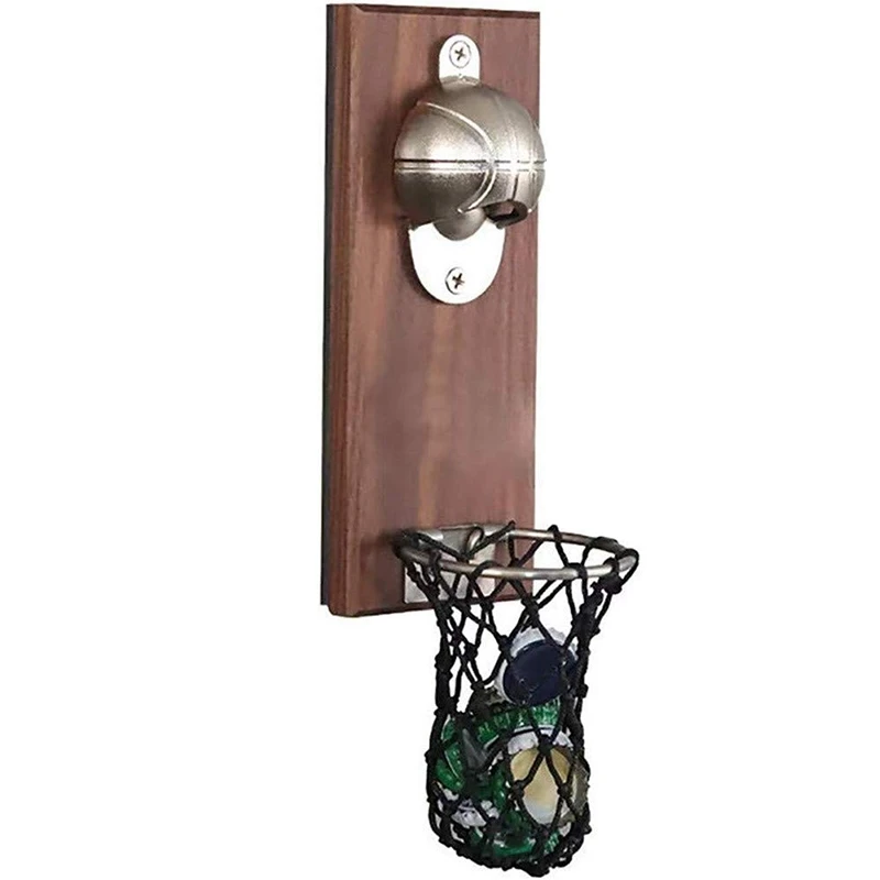 2 в 1 креативный открывалка для баскетбола Встроенный твердый деревянный магнит