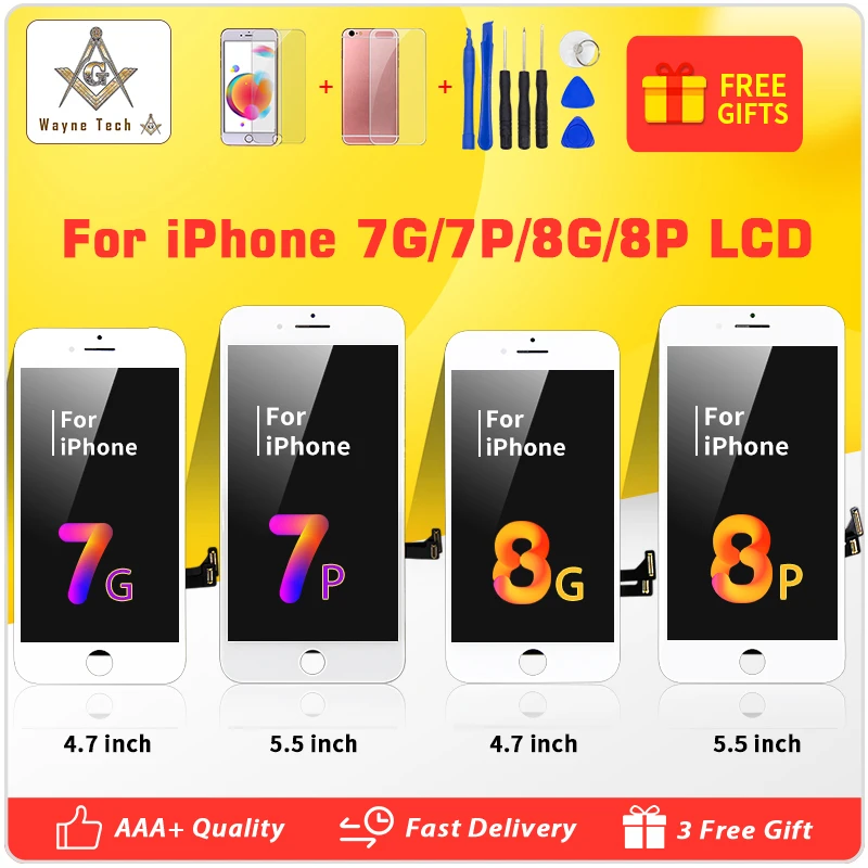 Класс AAA + без мертвой точки 4 7/5 5 Pantalla для iPhone 7g 7p 8g 8plus дисплей сенсорный