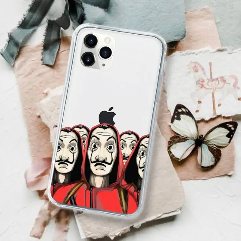 

Spain TV Paper Home Phone Case Transparent for iPhone 11 12 mini pro XS MAX 8 7 6 6S Plus X 5S SE 2020 XR