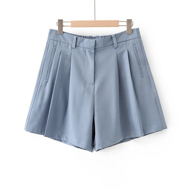 

New 2021 summer Korea style plus size shorts for women large loose casual black blue wide leg ruffle pocket shorts 3XL 4XL 5XL