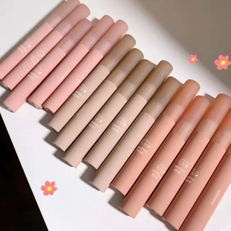 

12 Colors Velvet Matte Lipstick Long Lasting Waterproof Chestnut Lip Stick Red Liquid Lip Gloss Korean Cosmetics Makeup TSLM1