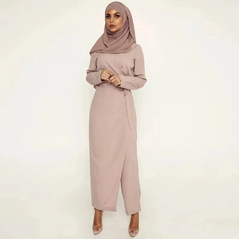 Исламский модный однотонный комбинезон, мусульманское женское платье, Молитвенное платье, абайя, голландское национальное консервативное ...