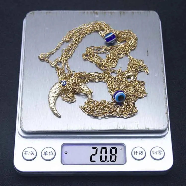 

Hot Sale Women Forehead Jewelry Crescent Moon Head Chain Blue Evil Eye Head Jewelry Head Accessories T080