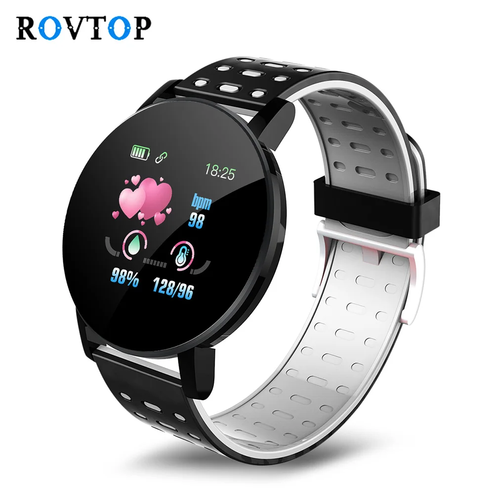 Умные часы Rovtop 119 Plus водонепроницаемые круглые с функцией измерения кровяного