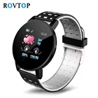 Умные часы Rovtop 119 Plus, водонепроницаемые круглые часы с функцией измерения кровяного давления, Bluetooth, пульсометром, с будильником для Android, IOS
