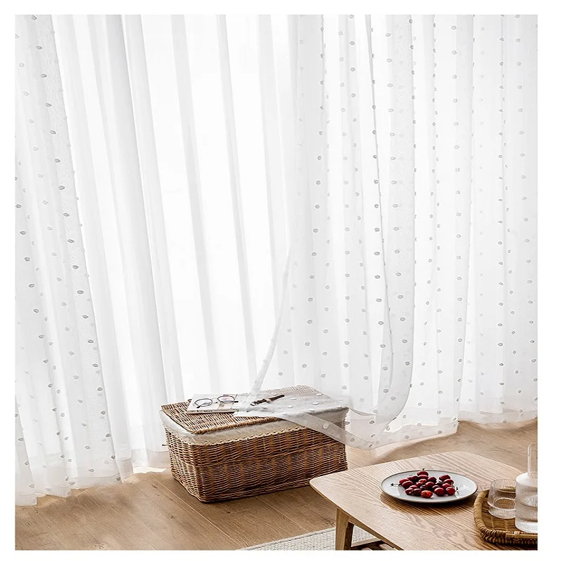 Современные белые ниспадающие занавески пряжа для гостиной спальни детской