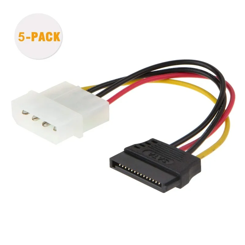 Molex to SATA [5-Упаковка] 4-дюймовый 4-контактный адаптер питания |