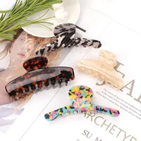 acetate colorful plaid hair claws crab clamps vintage printing hairpins hair clips barrettes 2021 fashion hair accessories