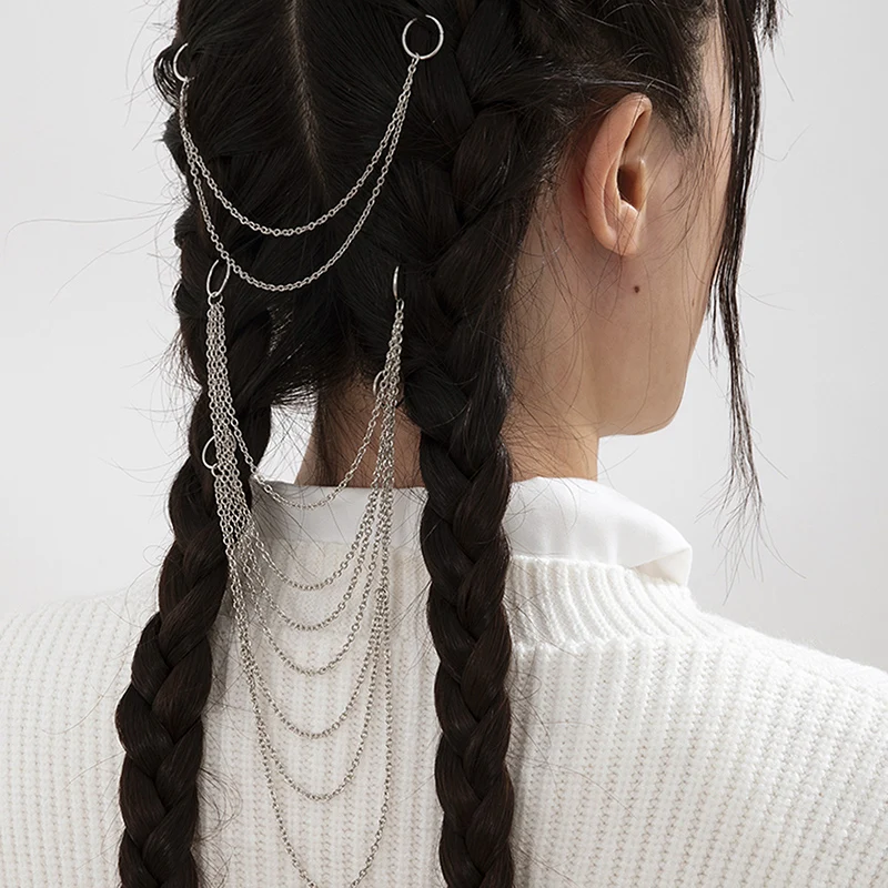 

Boho Multi Layer Tassel Hair Clip Bride Hair Accesories Fashion Elegant Head Chain Hair Jewelry Wedding Hairstyles Headpiece