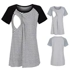 2021 для беременных женщин с коротким рукавом полосатый Уход футболка Топ для кормления грудью; Одежда для беременных; zwangerschaps kleding E1