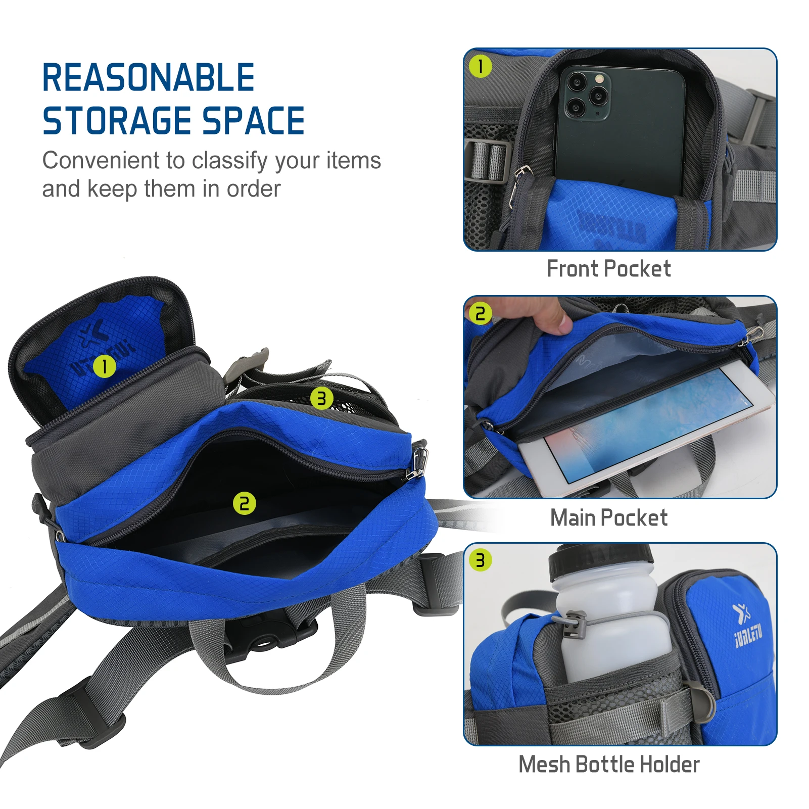 Уличная спортивная поясная сумка с держателем для бутылки водой поясной кошелек