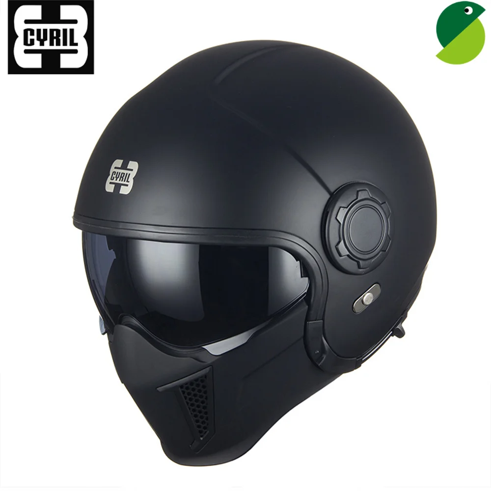 

CYRIL OP12A WARRIOR Modular Motorcycle Helmet Full Face Open Face Convertible Combination Half Helmet Cruiser Retro Biker