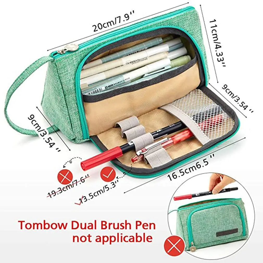 

Korean Version of Simple Canvas Material Waterproof Personality Large Capacity Pencil Case