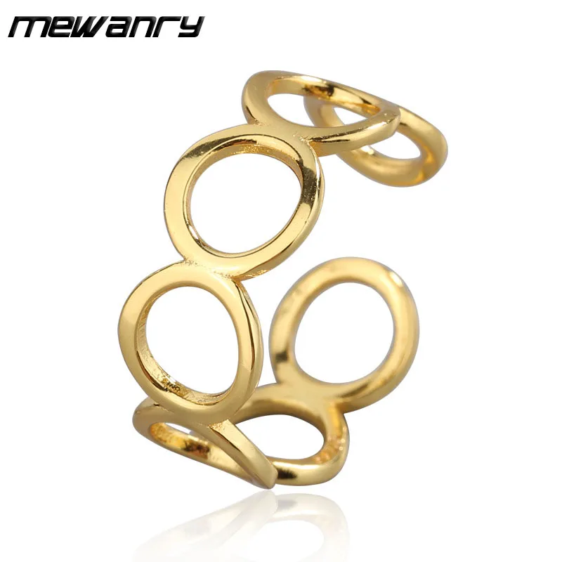 

Mewanry 925 Sterling Silver Plated Volley Circle Rings for Women Simple Design Unique Popular Party Jewelry Birthday Gifts