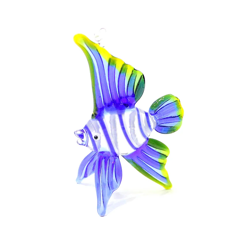 

Murano Glass Ocean Fish Mini Figurine Pendant Colorful Cute Vivid Sea Animal Craft Ornament Hanging Aquarium Decor Accessories