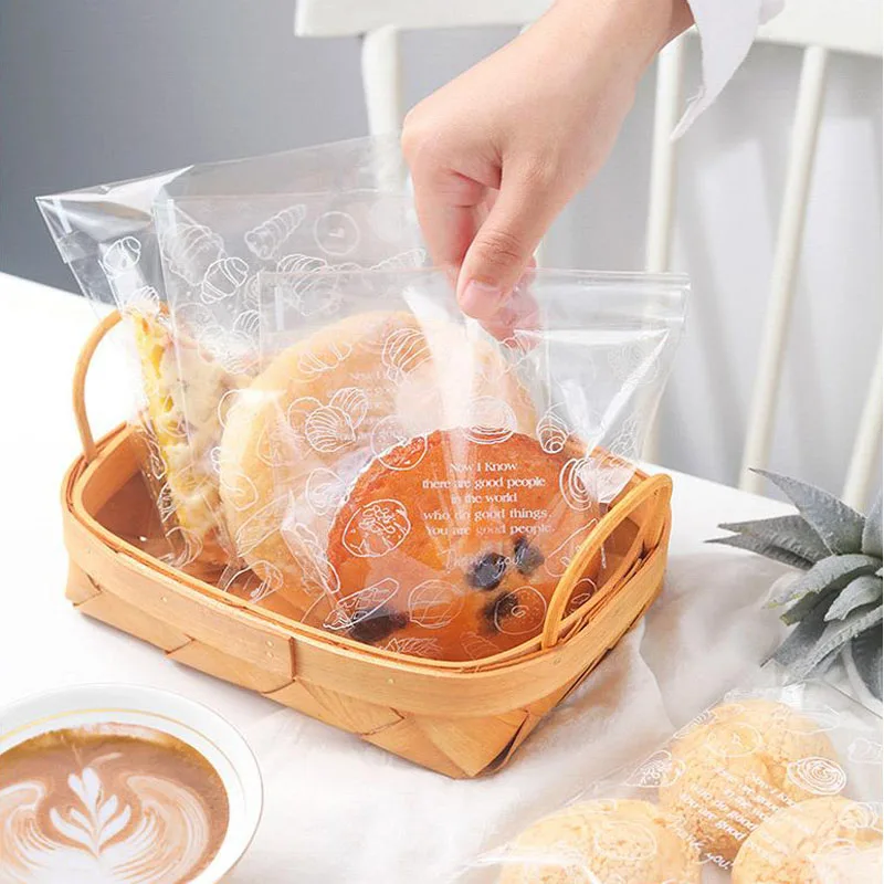 Прозрачный пластиковый пакет для хлеба 100 шт./лот 15x18 пакеты упаковки тостов