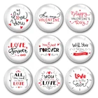 Ручной работы ко Дню Святого Валентина Love You Forever Круглый Фото Стекло кабошоны демо с плоской задней частью 