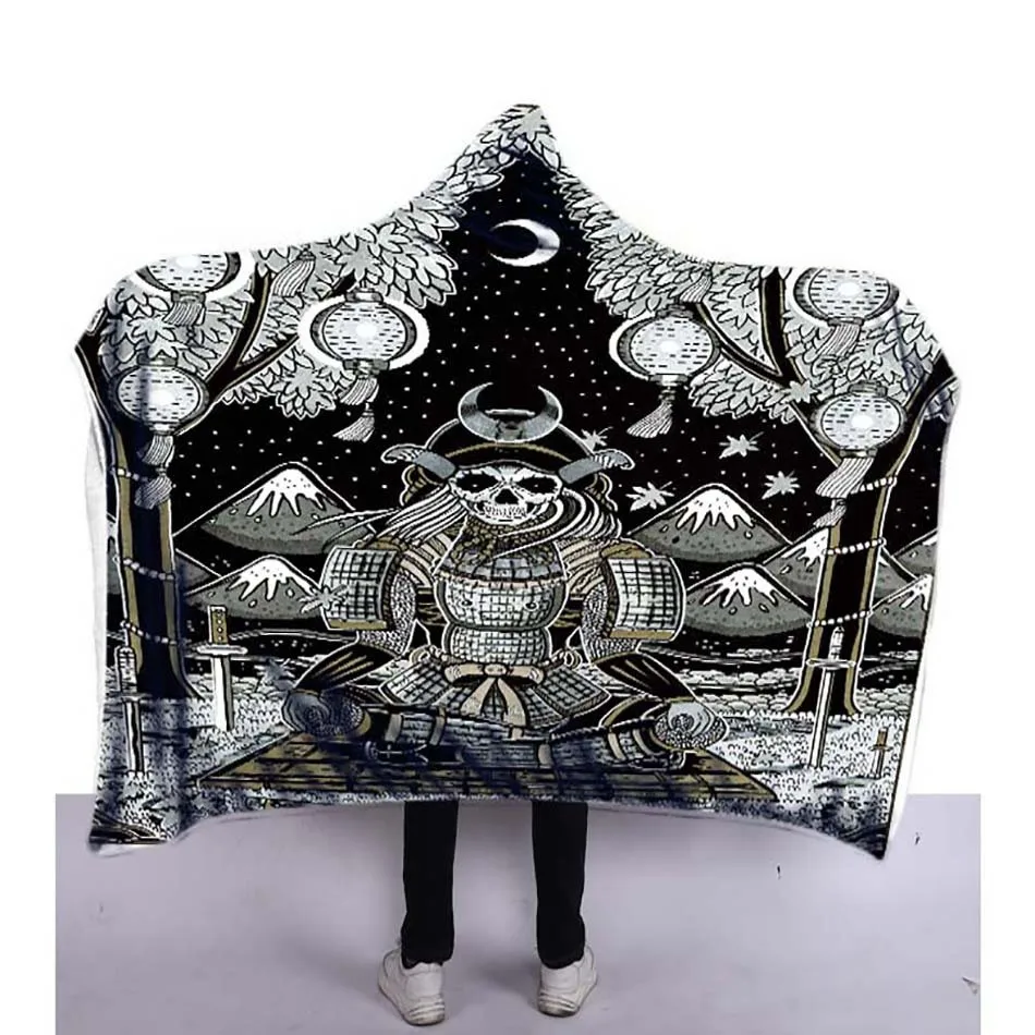 

2020 New must-have hooded blanket cloak Magic hat blanket double thickening 3d digital print blanket colorful blanket artist