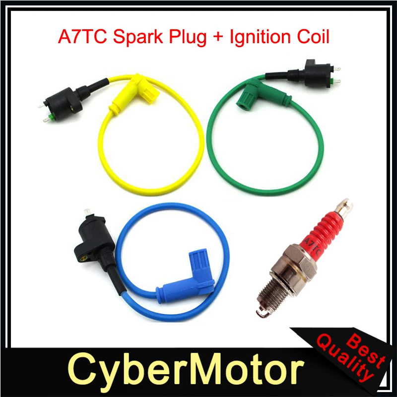 Катушка зажигания для гонок + Свеча A7TC 50cc 70cc 90cc 110cc 125cc 140cc 150cc 160cc Байк мотоцикл Roketa