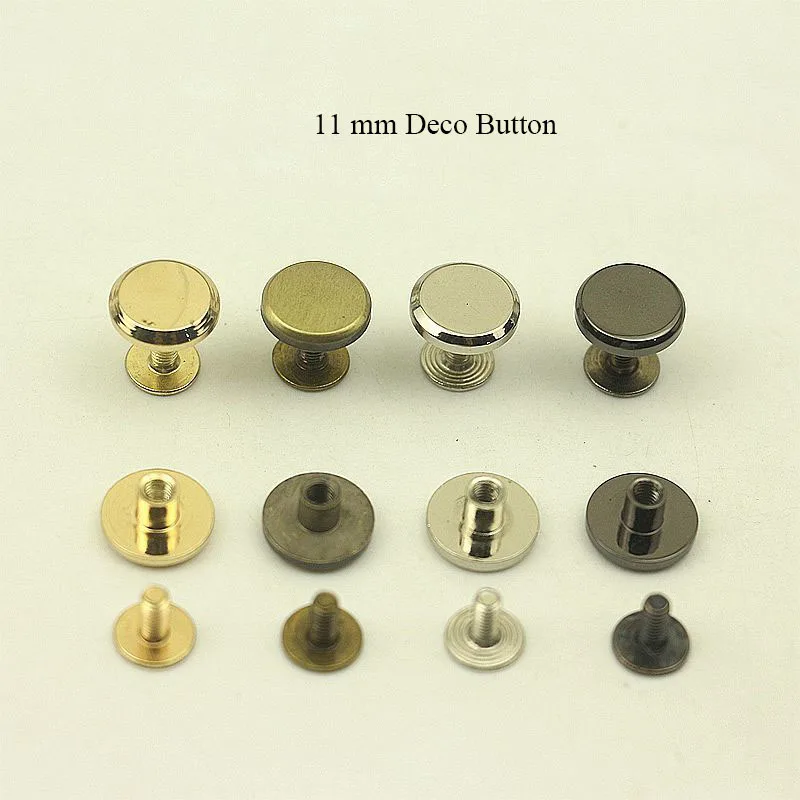 

5pcs 11mm Metal Rivet Nails Round Screw Feets Bag Hardware Decorative Studs Button DIY Twist Snap Hook Clasp Accessories