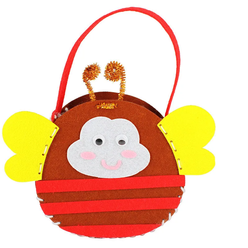 

1pc Multi Style Handbag DIY Felt Kits For Kids DIY Crafts Materials Bag Girls Handicraft Kindergarten Educational Sewing Toy Set