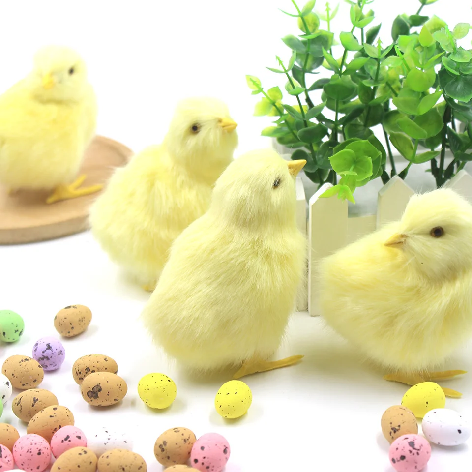 

Simulation Chick Plush Toy Realistic Furry Animal Doll Children Cognition Chicken Model Figurine Chicken Easter Gift Kids Toy