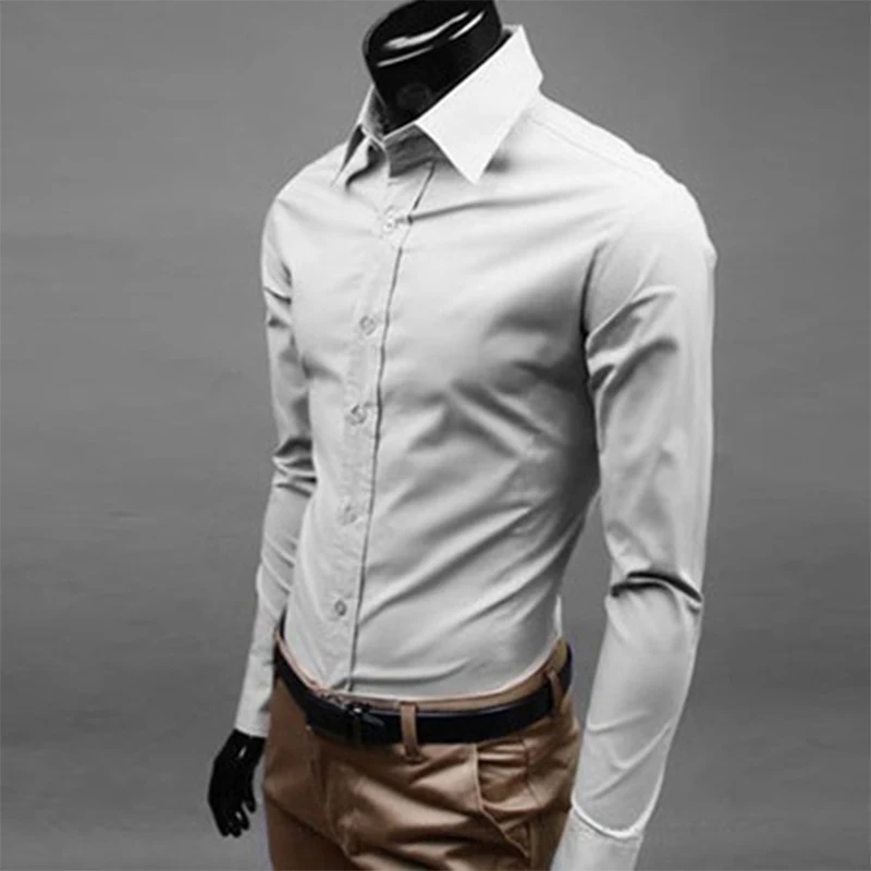 Aoliwen бренд 2020 приталенная версия гладкая ткань модное платье с длинными рукавами