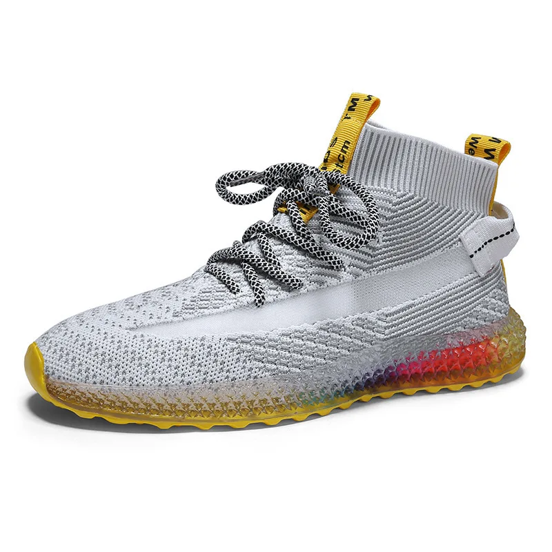 

2021 New Men's Shoes Running Breathable Lightweight Outdoor Sneakers Knitted Casual coconu Shoes 350 V2