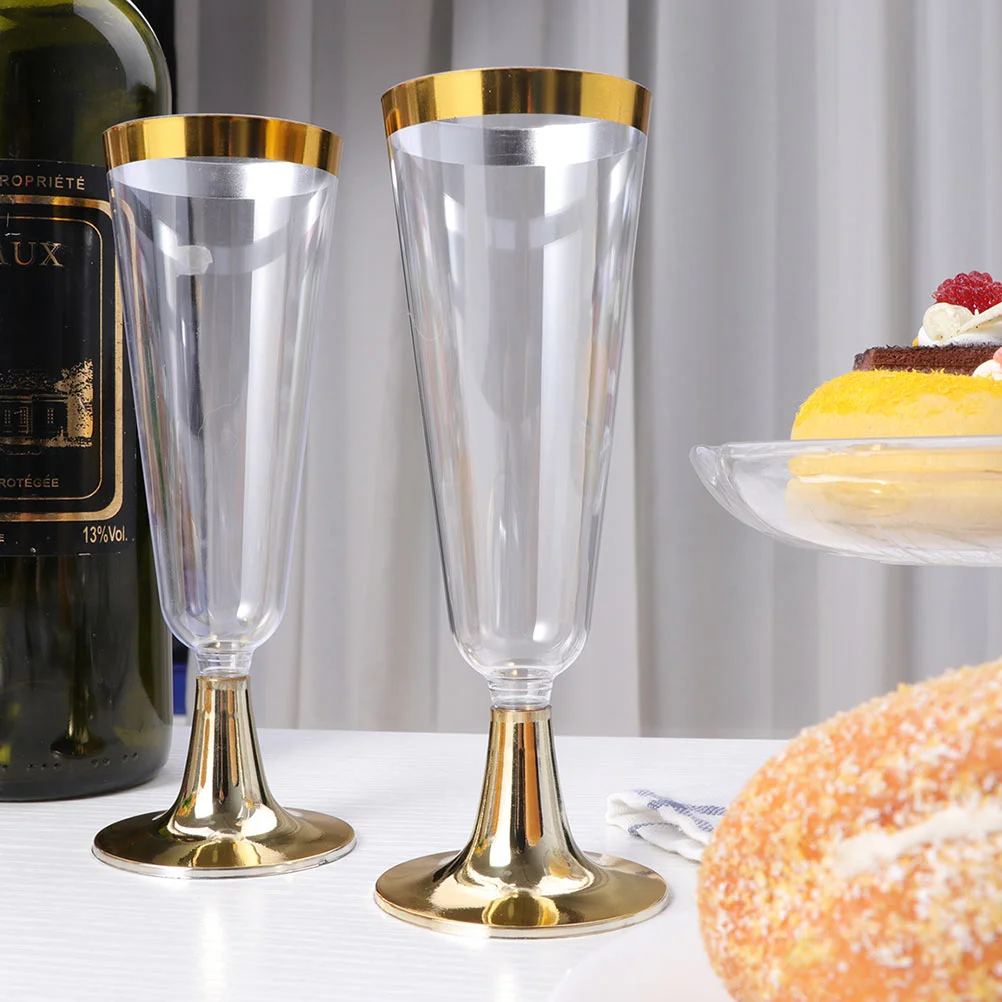 Одноразовые коктейльные чашки 8 шт. бронзирующие пластиковые для шампанского