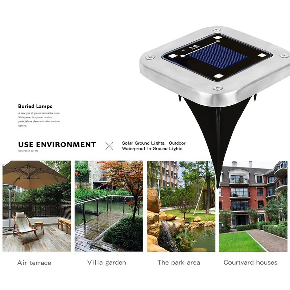 4 шт. водонепроницаемые садосветильник фонари на солнечной батарее | Лампы и