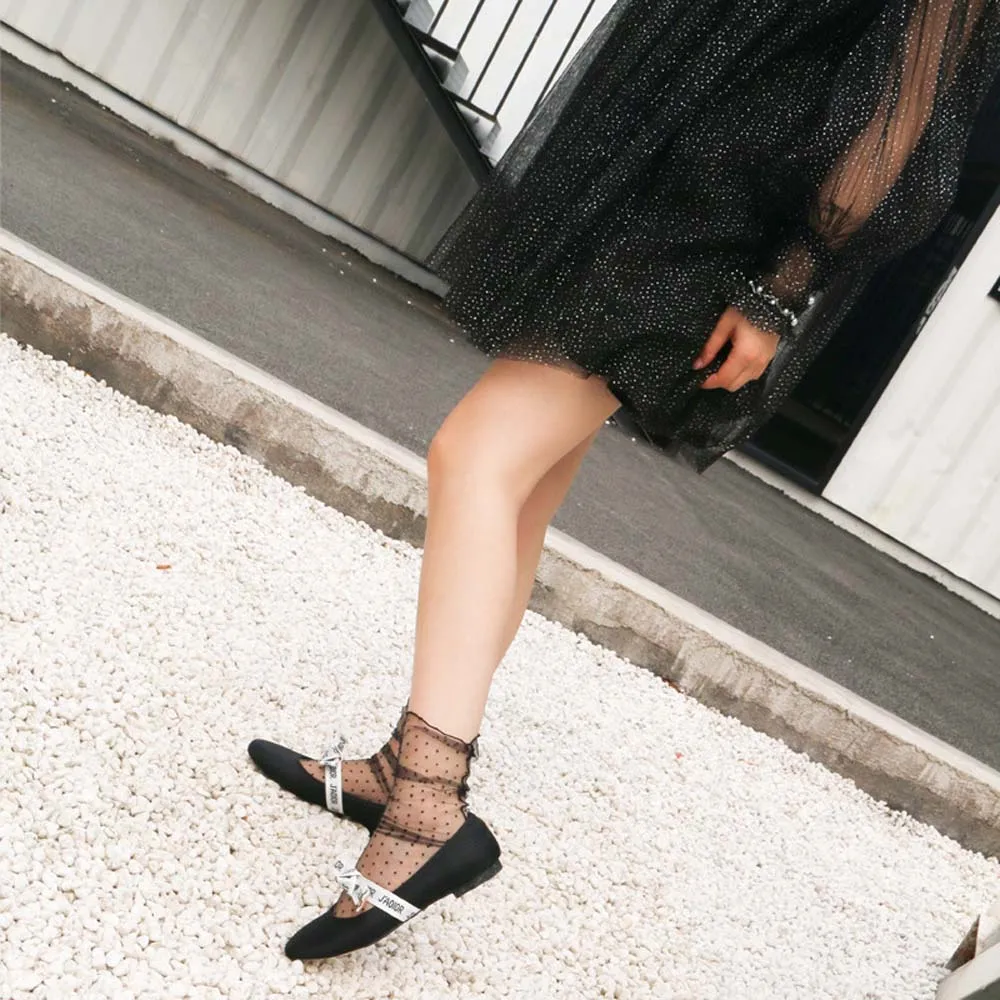 Прозрачные сетчатые блестящие носки модные тонкие Чулочные изделия с