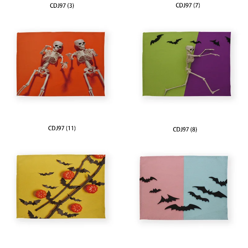 

Коврики с тыквой летучая мышь на Хэллоуин, коврики для обеденного стола, коврики для обеденного стола, кухонный стол, золотые коврики для ст...