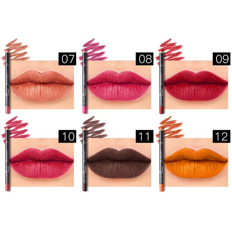 12 шт./компл. водостойкая губная помада для губ долговечная матовая карандаш
