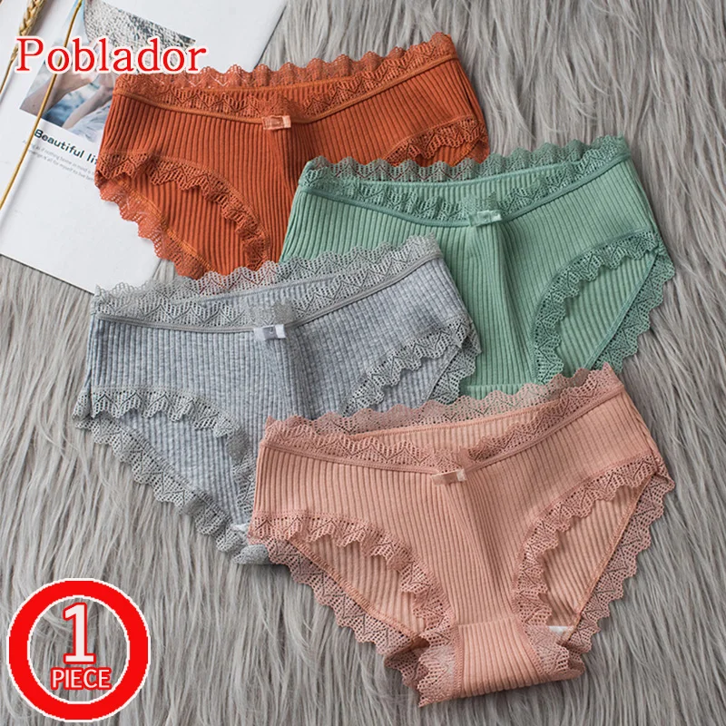 Женские хлопковые трусики нижнее белье для женщин полосатые женские кружевное