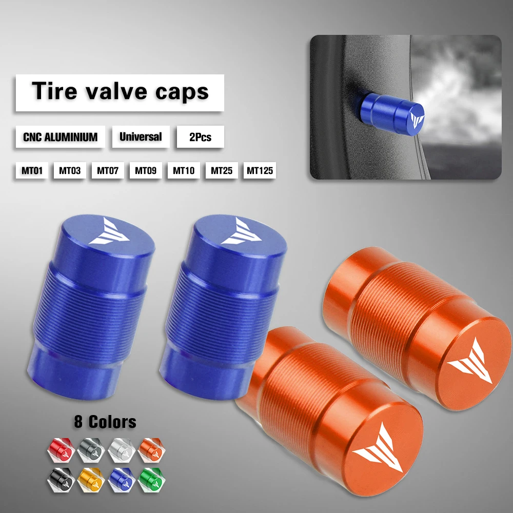 

For YAMAHA MT03 MT-03 MT 01 MT-07 FZ-07 MT10 MT09 MT15 MT25 MT125 Motorcycle Wheel Tire Valve caps CNC Aluminum Airtight cover