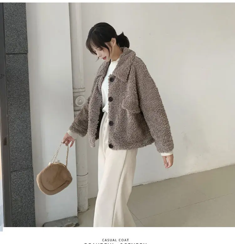 

Winter Sweater For Women Korean Style Plush Thickened Imitation Fur Coat